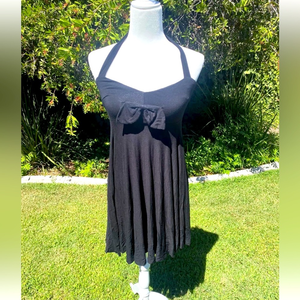 Betsey John halter fit and flare bow detail dress